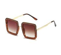 LMRJHAZ Marco Cuadrado Metal Mujer y Mujeres Gafas de Sol Vacaciones Fiestas Playas Decorativas Decorativas de Tendencia Uv400 Gafas de Sol Regalo