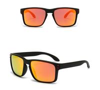 LMRJHAZ Marco Remate Retro Gafas de Sol polarizadas ciclos de Lentes Solas para Hombres Gafas de Gafas