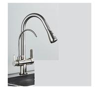 LMRJHAZ Matte Black Pure Water Kitchen grifo dual Mango dual Agua fría y fría Tomando la batería de la cocina (color: beige b)