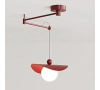 LMRJHAZ Mesa de Comedor Rojo de Mediados de Siglo Light Nordic Creativity Cream Wind Metal Swing Lámpara Colgante Lámpara Colgante Ministerio Minimalista Globo Globe Comedor Chaner para la Isla de
