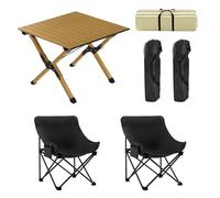 LMRJHAZ Mesa Plegable de 60 cm con Aires, Mesa de Aluminio Enrollable para Acampar Aires Plegables de jardín liviano para Acampar a la Barbacoa al Aire Libre