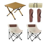 LMRJHAZ Mesa Plegable de 60 cm con Aires, Mesa de Aluminio Enrollable para Acampar Aires Plegables de jardín liviano para Acampar a la Barbacoa al Aire Libre