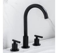 LMRJHAZ Mezclador de lavabo del baño Basin grifo de 3 hoyos 2 manijas 2 huellas giratorias de 3 hoyos grifo de baño chromado