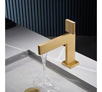 LMRJHAZ Mezcladores de fregadero de cocina grifos de baño de cascada, grifo de cuenca cepillada, batidora de agua fría y caliente, grifos de lavabo de baño, grifos de lavabo montados en la cubierta