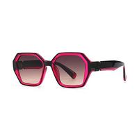 LMRJHAZ Nuevos lentes de sol coloridos de polígono retro 2025 para mujer, lentes de sol degradados UV400 para hombre, Rosa y gris, Talla única