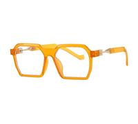LMRJHAZ Nuevos lentes de sol de moda 2025 para hombres y mujeres, lentes de sol transparentes de gran tamaño, lentes de sol únicos y geniales, Orange, Talla única