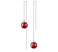 LMRJHAZ Pendientes de Tachuelas para Mujeres Silver 925 Bola de joyería Moonstone Long Fine Corean Estilo Coreano para niñas Damas
