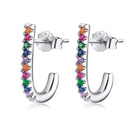 LMRJHAZ Pendientes Pendientes de aro de corazón asimétricos reales para mujeres Regalo de arete