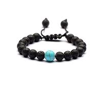 LMRJHAZ Pulsera de piedra, pulsera de cuentas de piedra natural, incienso de 8 mm pulsera de piedra volcánica natural 10 mm turquesa gamma siete chakras tejido 7 pulsera de pulso, accesorios de ropa