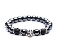 LMRJHAZ Pulsera de piedra, pulsera de piedra natural accesorios de leopardo de leopardo negro brazalete de piedra brillante brazalete espaciador accesorios de ropa personalizadas
