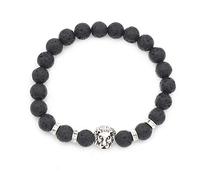 LMRJHAZ Pulsera de piedra, pulsera de piedra natural joyería de moda de 8 mm de piedra volcánica anillo de diamantes anillo de diamante de diamantes de la cabeza de la cabeza de la cabeza de ropa