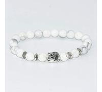 LMRJHAZ Pulsera de Piedra, Pulsera de Piedra Natural Moda separada con Cuentas Blancas de Pino Perlas de Piedra de Piedra elástica Accesorios de Ropa Personalizada