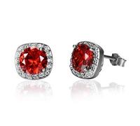 LMRJHAZ Ruby citrine esmerald 3 colores pendientes de tachuelas