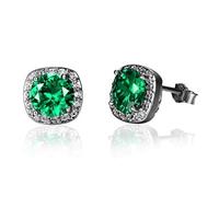 LMRJHAZ Ruby citrine esmerald 3 colores pendientes de tachuelas