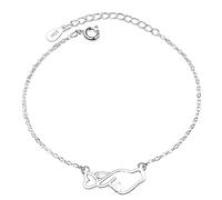 LMRJHAZ Sliver Heart Person Pulseras Amor sin Fin para Mujeres Amantes Valentín presentes