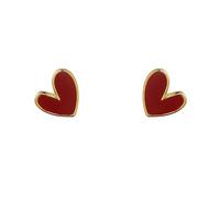 LMRJHAZM 18G Pendientes de espárragos del corazón de esmalte para mujeres 925 Post de plata esterlina Pin hipoalergénica Pequeño amor lindo cartílago Joyas de perforación