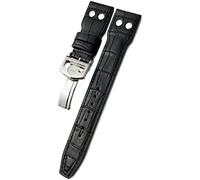 LMRJHAZM 20 mm de 21 mm 22 mm Rivet Barry Watch Band Fit For IWC Watch Big IW5009 Spitfire IW3777 Le Petit Prince Mark Strap (Color: Negro Blanco 1, Tamaño: 22 mm)
