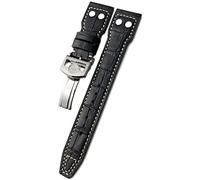 LMRJHAZM 20 mm de 21 mm 22 mm Rivet Barry Watch Band Fit For IWC Watch Big IW5009 Spitfire IW3777 Le Petit Prince Mark Strap (Color: Negro Blanco 1, Tamaño: 22 mm)