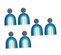 LMRJHAZM Adornos 2 Pares u en Forma de Bronceado Azul Colgando para Mujeres ourios Colgantes Boho aretes de Arete Rosa polimero Arcilla Adornos Bohemios de Mujeres