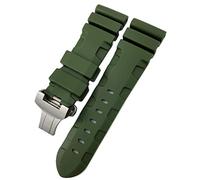 LMRJHAZM Banda de reloj de goma 22 mm 24 mm 26 mm Correa de reloj de silicona Ajuste para Panerai Sumersible Luminor Pam Green Blue Impermeable Pulsera (Color: Naranja, Tamaño: 26 mm)
