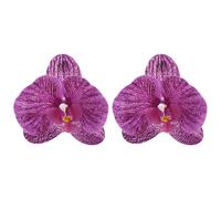 LMRJHAZM Boho 3d Flower Dangle Pendientes para mujeres Exageradas Gran Butterfly Orchid Declaración Floral Fuls Drop Peso ligero Elegante Boda Cumpleaños Regalos de joyería