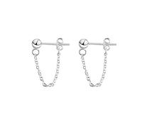 LMRJHAZM Bola minimalista Bead de cubierta Caqueta Drop Chanding para mujeres Niñas S925 Plata Sterling Ballas Pequeñas Cartílago Cartílago Hipoalergénico Punk Fashion Punk Joyería