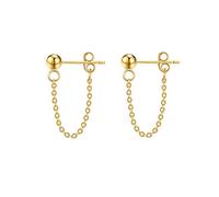 LMRJHAZM Bola minimalista Bead de cubierta Caqueta Drop Chanding para mujeres Niñas S925 Plata Sterling Ballas Pequeñas Cartílago Cartílago Hipoalergénico Punk Fashion Punk Joyería