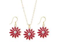 LMRJHAZM Daisy Flower Jewelry Set para mujeres Linda declaración de flor de cerezo Pendientes colgantes colgantes de cumpleaños de cumpleaños para el bff.