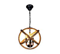 LMRJHAZM DIY 3 luces Cáñamo tejido a mano Candelera esférica de la lámpara colgante de techo de metal de hierro industrial americano E14*3 suspensión colgante retro para barra de cocina de restaurante