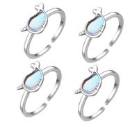 LMRJHAZM Joyería Anillo de Ballena Conjunto Misterer Pulsero de Conejo Disfraz de Gafas de Sol de la Lana de la Guarda del Cuento para Mujeres, Anillos Dulces, Pluma Interesante, ondeando Puntas de