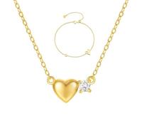 LMRJHAZM Joyería Joyería 925 Mujeres - Collar de forma de corazón y brazalete con colgante de circón, joyería de boda de lujo para joyas de cumpleaños