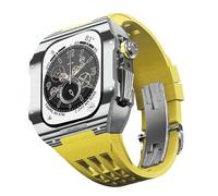 LMRJHAZM Para 9 8 7 6 SE 5 4 series 44 mm 45 mm Kit de banda Mod Men Mujeres Mujeres Fibra de carbono Caja de reemplazo de la correa de reloj de goma Ratio de reemplazo