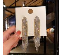 LMRJHAZM Pendientes de borla de color para mujeres Pendientes largos exagerados Joyas de boda Regalo de cumpleaños