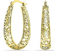LMRJHAZM Pendientes de estilo múltiple: aro triple, ilusión, garra, brazalete, perforación doble, cruz, colgación, gran aro de oro, diseños de filigrana | Zirconia cúbica chapada en oro de 14k para