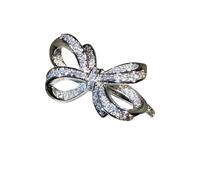 LMRJHAZM Productos para niñas 925 Sterling Silver Classic Big Bow Bow Bow Bow Circon Ring para Damas de cumpleaños Joya de compromiso de bodas Regalos-N32 Regalos