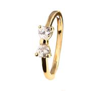 LMRJHAZM Productos para niñas Cristal de lujo 925 STERLING Silver Gold Color Bow Rings para mujeres Conocimiento de boda Cúconia Joya-N11 Regalos