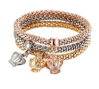 LMRJHAZM Pulsera de bloqueo con llave para mujeres y hombres - 925 STERLING SILVER 3Colors/Lot Árbol Pulsero de cristal Búho Llave Música Música Nota Butterfly Heart Charm Bangle, Lock and Key Collar