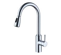 LMRJHAZM Toque el Acero Inoxidable extrae Grifo de Grifo Giratorio de Cocina giratoria con la función Bubbler 2 de pulverización 2, Grifo de Mezclador de Fregadero de Mango único, Cromo