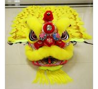 LMRXOFE Cabeza de danza del león china hecha a mano, accesorio de danza del dragón de seda for actuación de arte popular del Año Nuevo Lunar(Yellow)
