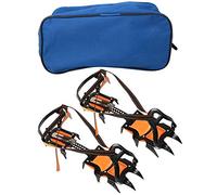 Lmrysalque 1 par de Botas de Crampones con Garra de Resorte de 12 Dientes para Exteriores, Accesorio Antideslizante para Cubierta de Zapatos de esquí y Hielo