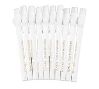 Lmrysalque 10 lápices de tela de costura borrables solubles en agua tiza para marcar con tapa de cepillo marcador para el hogar herramientas de rastreo blanco