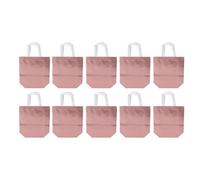 Lmrysalque 10Pcs Glossy Reusable Gift Bags Set Metallic Bling Design Non Woven Fabrics Tote Bulk with Handles for Holiday Parties (Oro rosa)