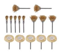 Lmrysalque 15 Uds ruedas de alambre de latón herramienta rotativa de molienda de Metal forma de T + forma de bolígrafo + cepillos con forma de cuenco
