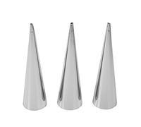 Lmrysalque 2 tamaños 3 uds paquete de acero inoxidable antiadherente postre Cannoli tubos de croissant herramienta para hornear molde (Croissant grande)