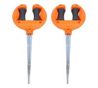 Lmrysalque 2 uds guía de manguera de jardín ABS soporte de manguera de rodillo de púas de jardín soporte de estaca para protección de plantas de césped de jardín