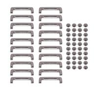 Lmrysalque 20Pcs Arch Bridge Clasp Zinc Alloy 32x7x7mm Crossing Screw Metal D Ring Connector Buckle for Leather Projects (Plata Negro)