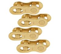 Lmrysalque 4 pares de piezas de conector de eslabón perdido de cadena de 11 velocidades de bicicleta de acero accesorio de ciclismo (Oro)