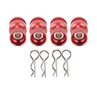 Lmrysalque - 4 unidades de carcasa de metal RC para montaje en columna, localizador de agujeros magnético para carcasa de coche, carcasa de PVC para PC y coche RC (Roja)