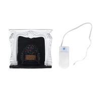 Lmrysalque Casa de muñecas LED Chimenea Rococó Simple Interruptor Control Portátil Resina 1:12 Decoración en Miniatura Casa de Muñecas