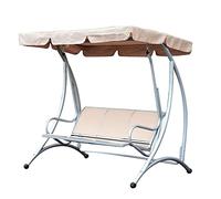Lmrysalque Cubierta superior del asiento oscilante impermeable Protector antipolvo duradero a prueba de lluvia para exteriores (Beige)
